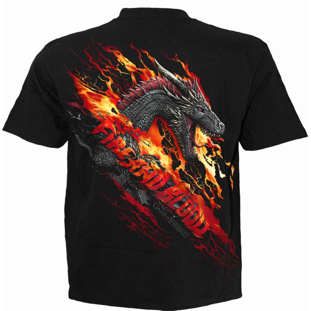 Spiral Game Of Thrones - GOT DRACARYS Mens Tshirt - Black
